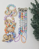 Tie Dyes & Giraffe Personalized Pacifier Clips