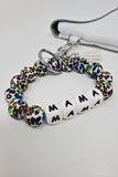 Rainbow Cheetah Mama Wristlet