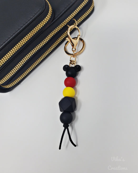 Black Red Yellow Mouse Keychain