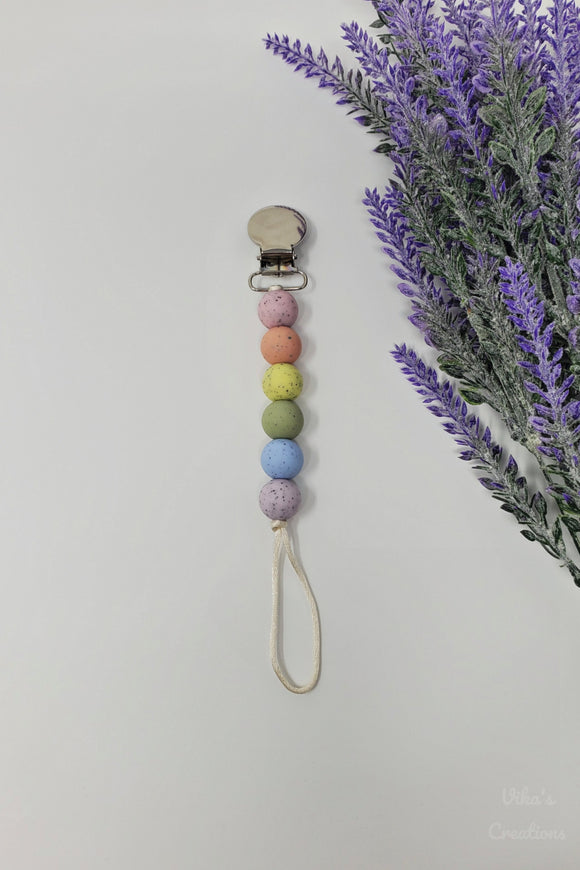 Easter Speckled Mini Pacifier Clip