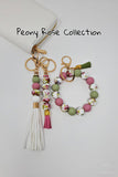 Peony Rose & Sage Keychain