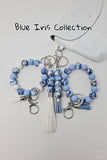 Blue Iris Flower Wristlet