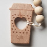 Wood Coffee Teether Toy