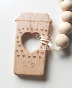 Wood Coffee Teether Toy